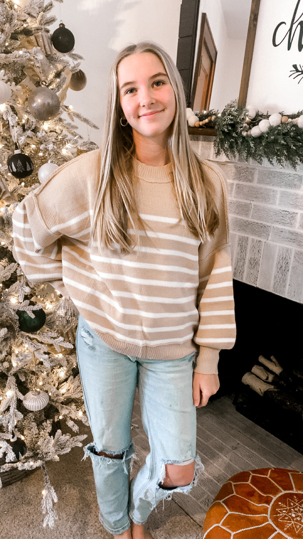 Taupe Stripe Sweater