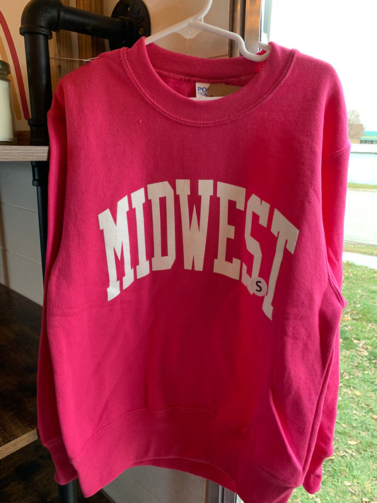 Kids Pink Midwest Crew