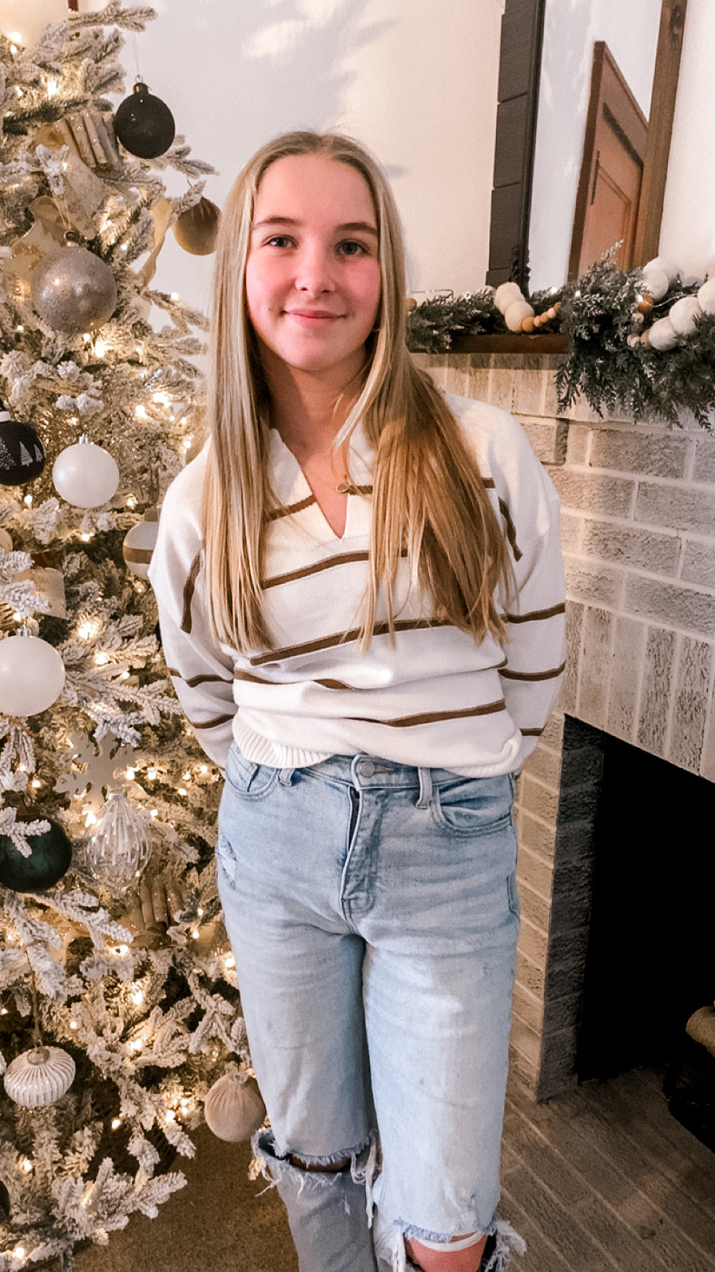 Cream Stripe Sweater