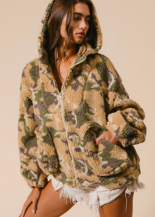 Camo Fleece Zip Jacket