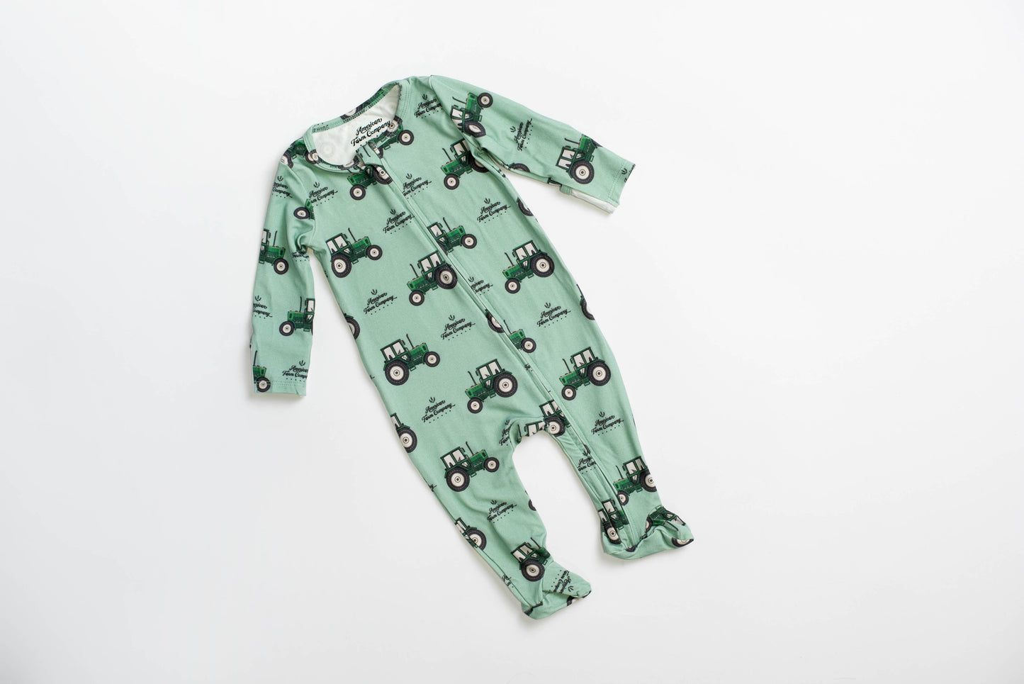 Green Tractor Baby Bamboo Pajamas